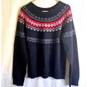 Weatherproof Vintage Fair Isle Pullover Men's Sweater Geometric On Chest Size L